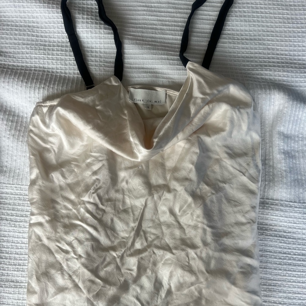 Fleur du Mal size small cream silk camisole tank